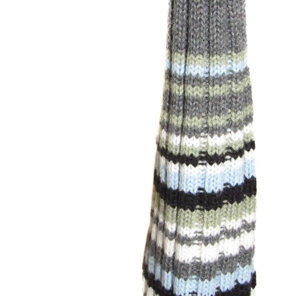 Copper Key Grey Sweater with striped cuffs Small Unique Sleeves form-fitting - Picture 5 of 11